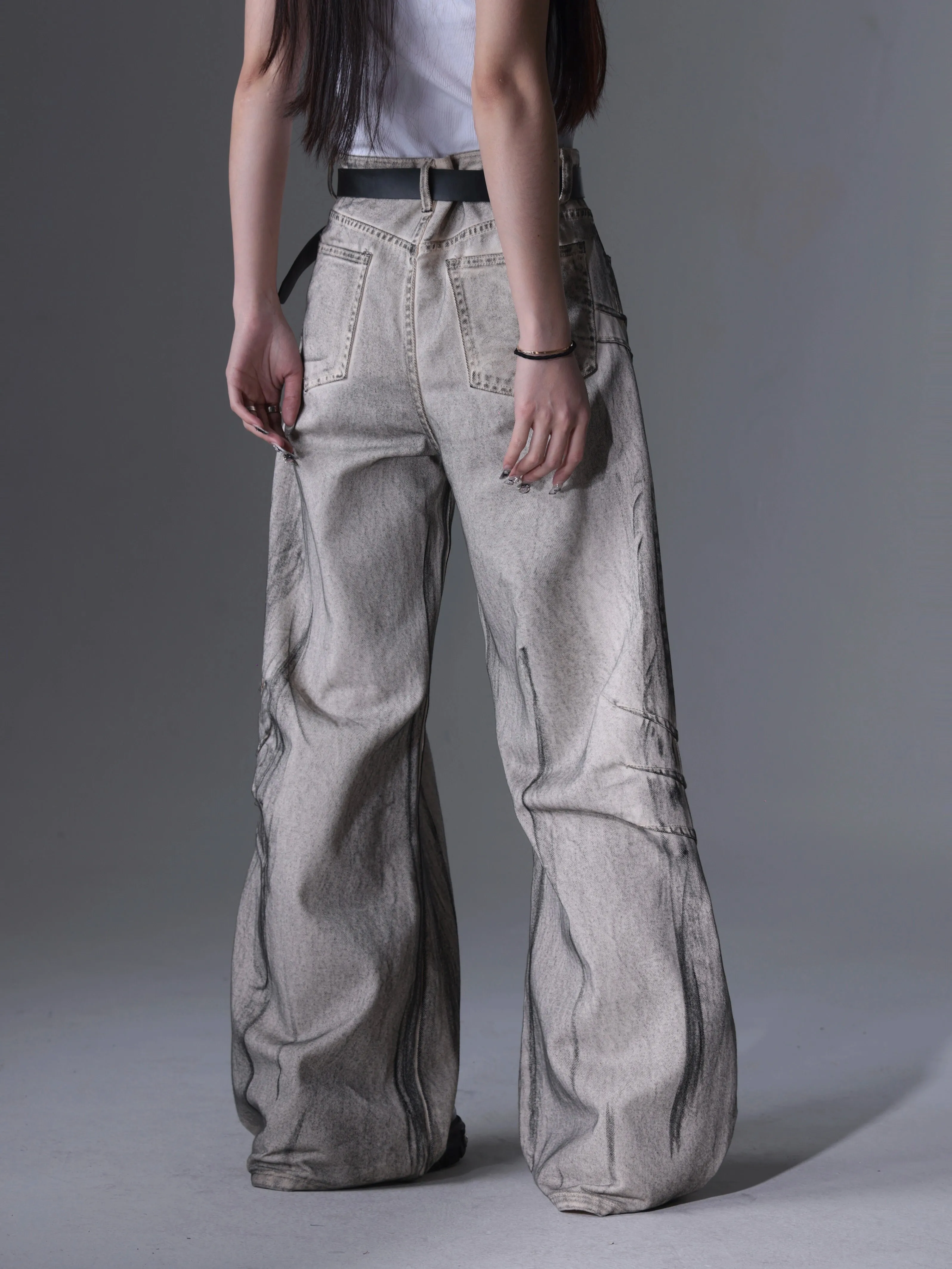 【24s April.】Distressed Washed Dirty Dyed Jeans