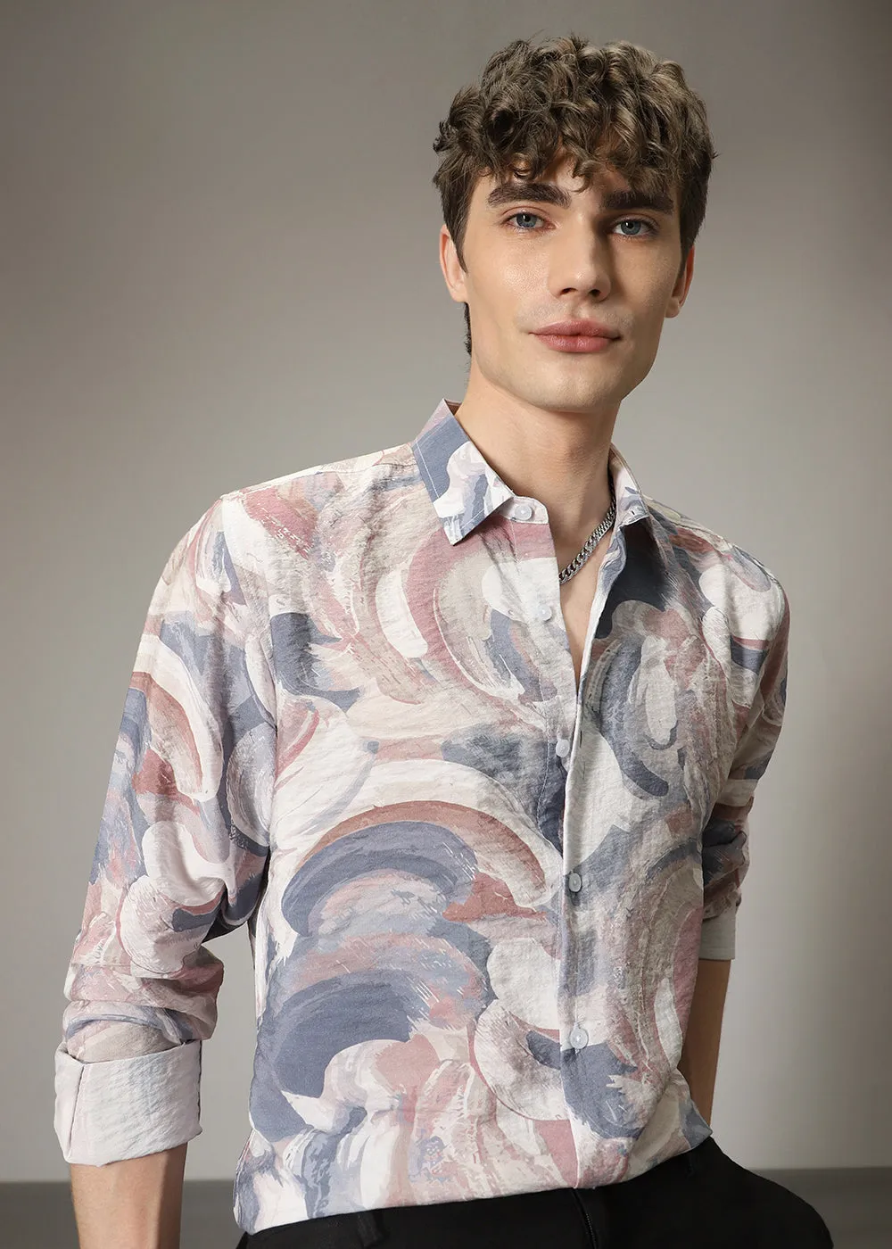 Abstract Multicolour Print Shirt