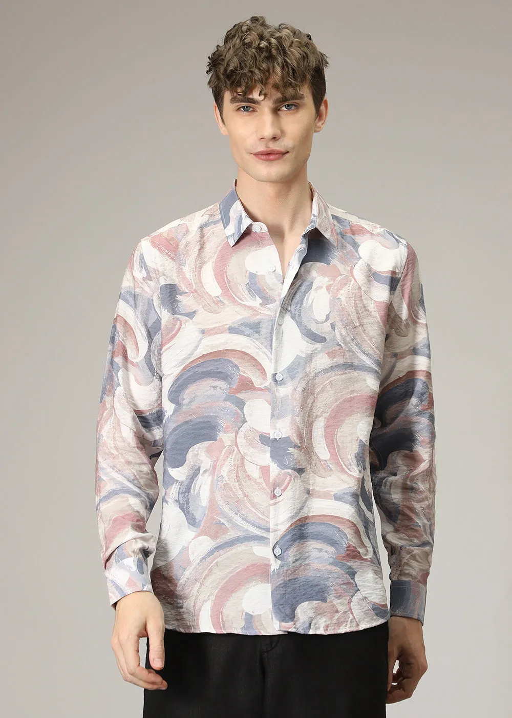 Abstract Multicolour Print Shirt