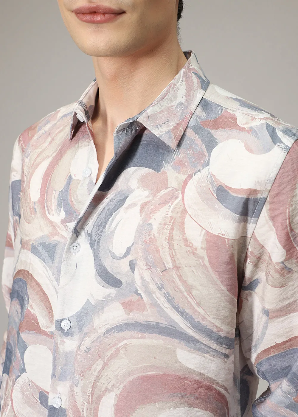 Abstract Multicolour Print Shirt