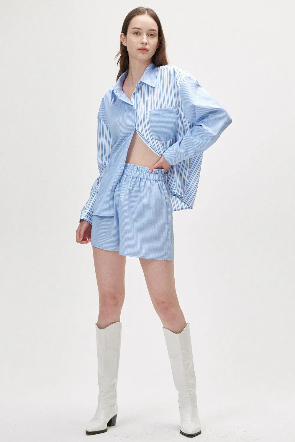 Alex Striped Shirt and Short Set