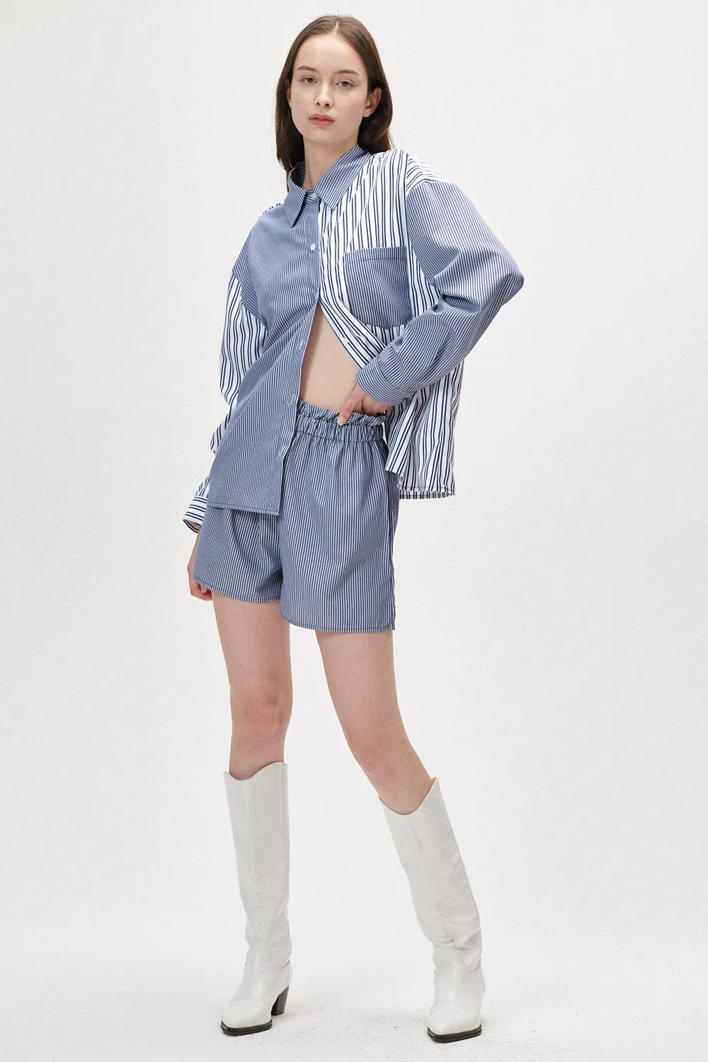 Alex Striped Shirt and Short Set