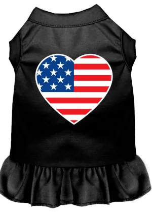 American Flag Heart Screen Print Dress Black Xxl (18)