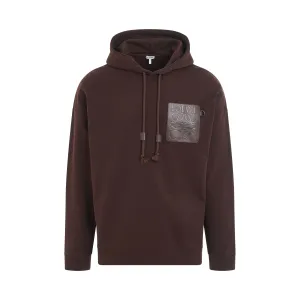 Anagram Patch Pocket Hoodie in Chocolate Brown