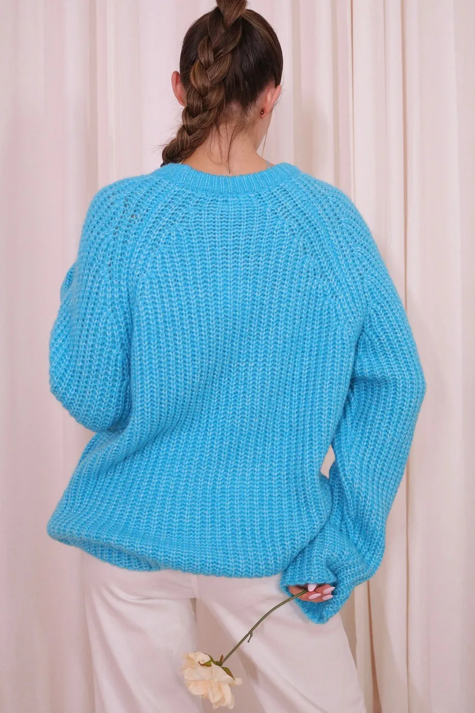 AZURE KNIT SWEATER COBALT