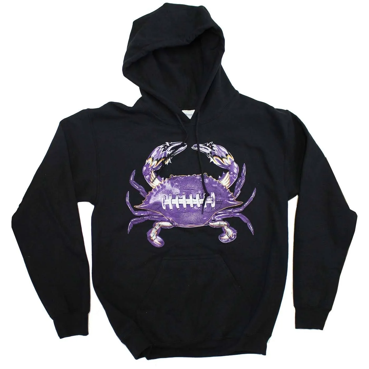 Baltimore Football Home Team Crab *Front Print* (Black) / Hoodie