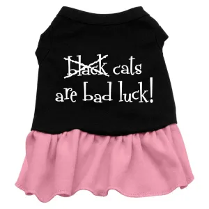 Black Cats are Bad Luck Screen Print Dress Black with Pink XL (16)