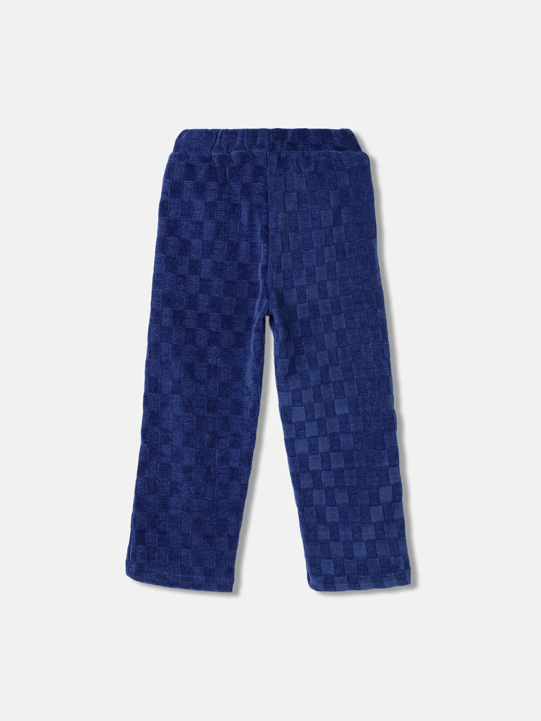 Blue Giraffe Girls Blue Solid Regular Fit Flat-Front Trouser