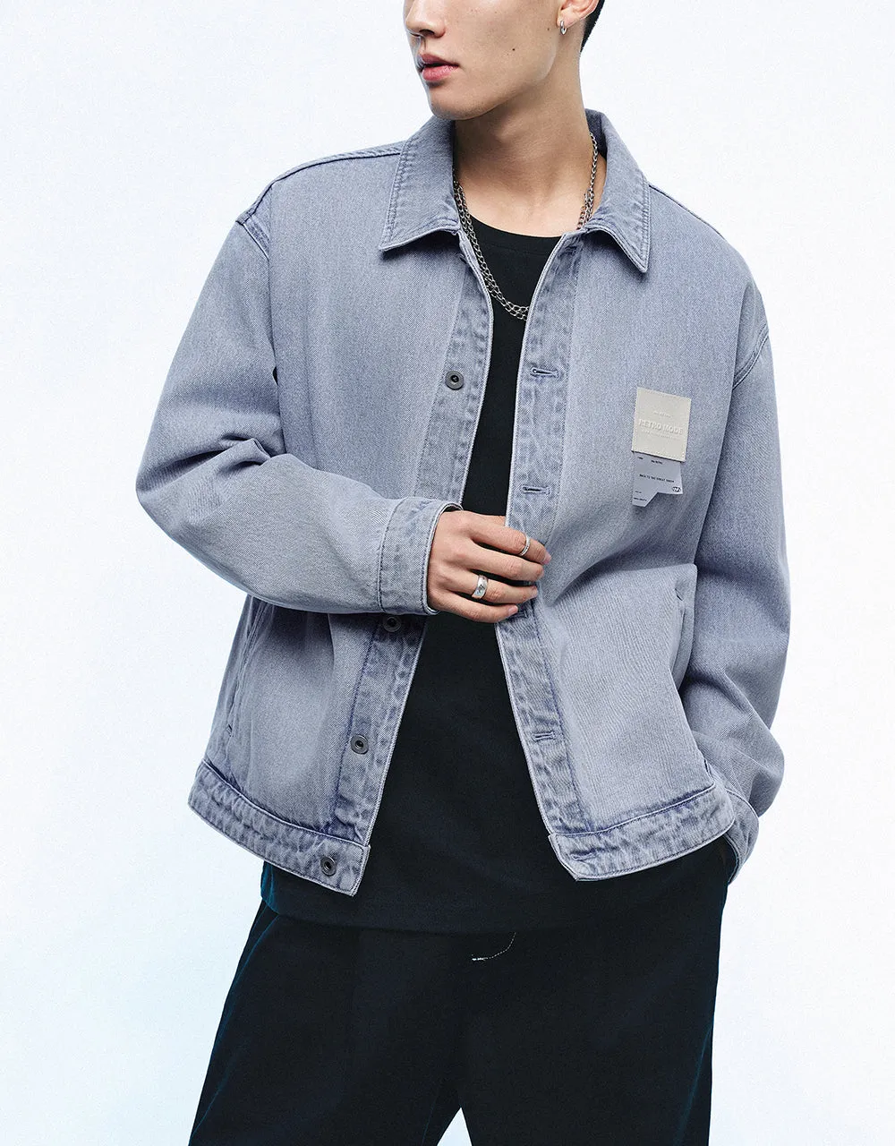 Button Up Loose Denim Jacket