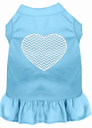 Chevron Heart Screen Print Dress Baby Blue Sm (10)