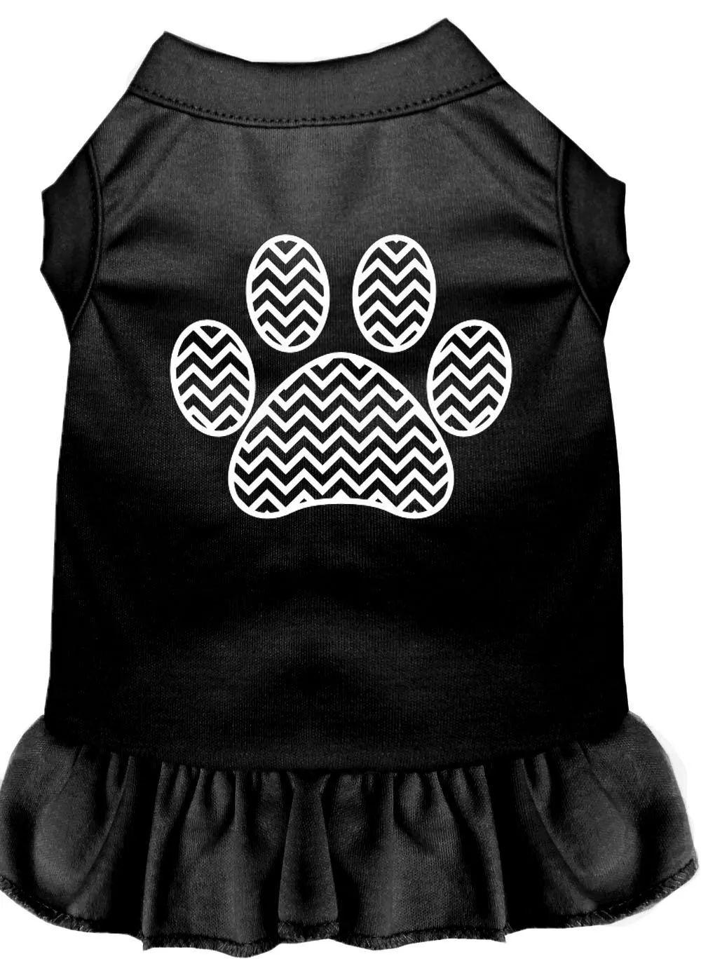 Chevron Paw Screen Print Dress Black Xxl (18)