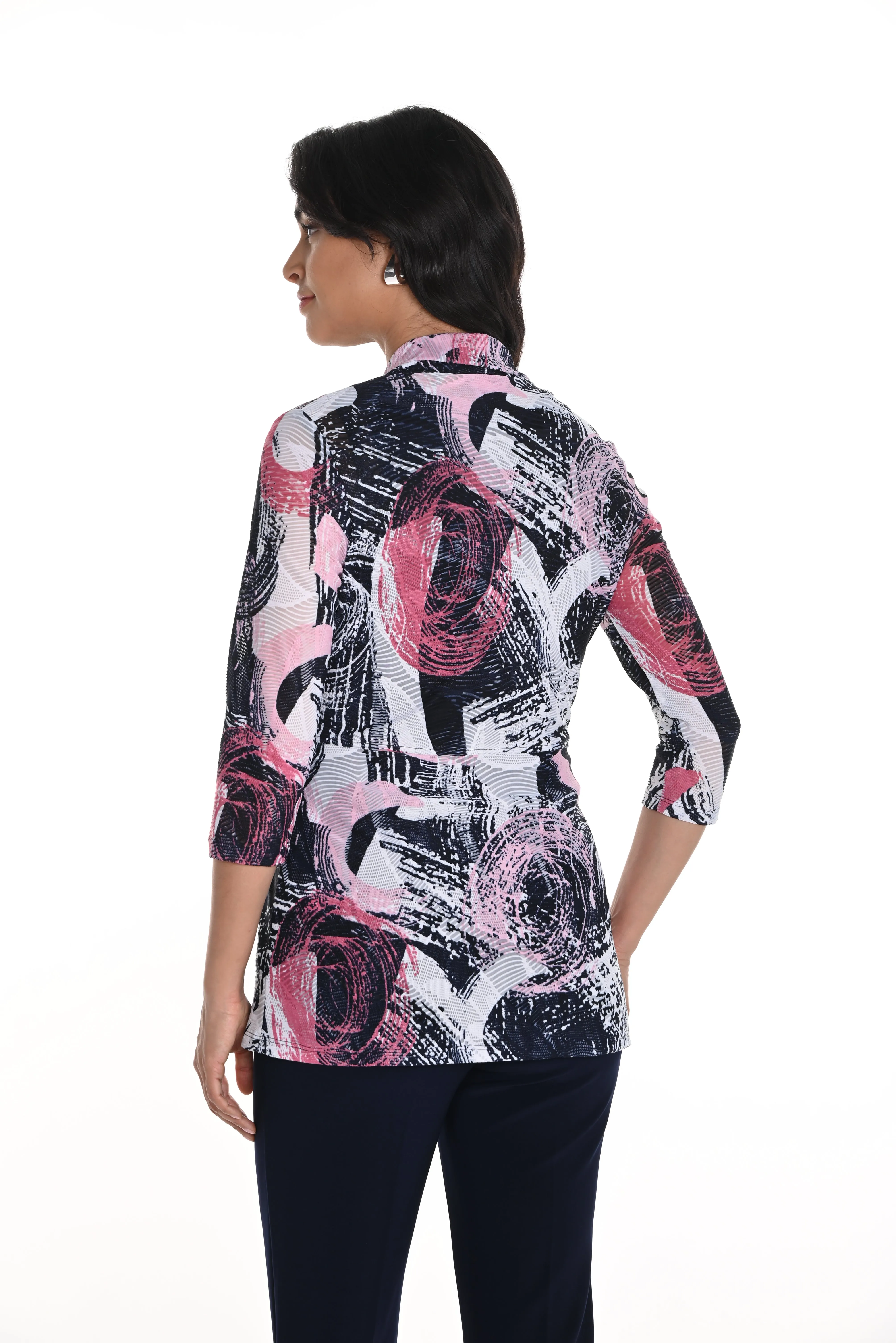 Chic Abstract Shawl Collar