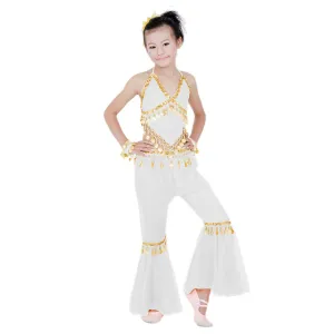 Copy of Kids Professional Belly Dance Genie Costume with Gold Sequin and Coins