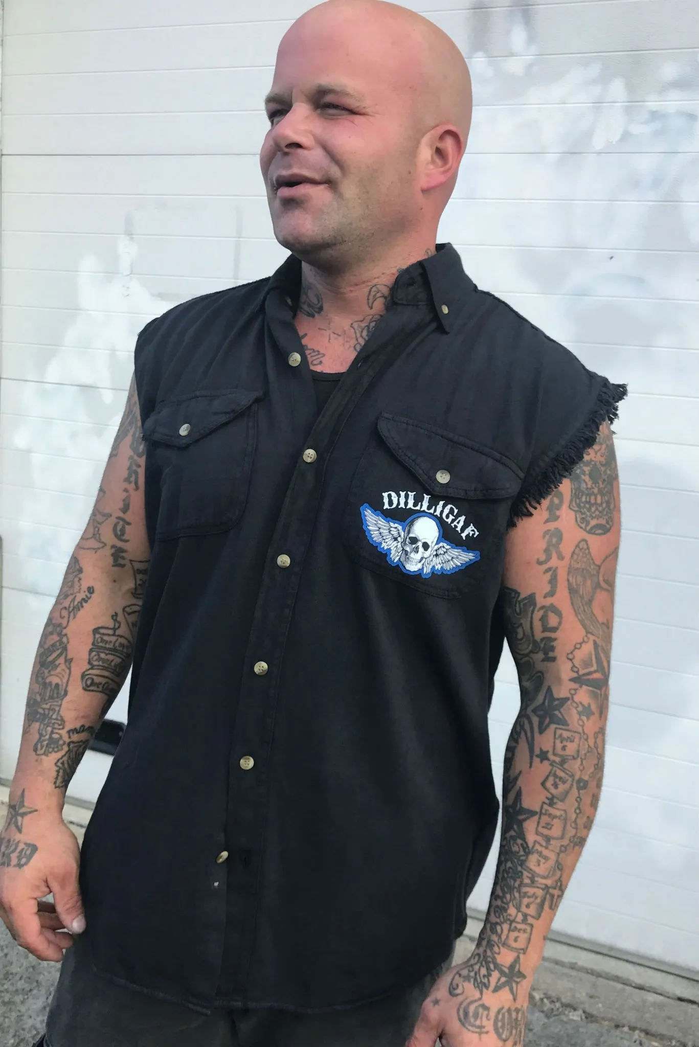 Dilligaf Bike Week Frayed Button Shirt