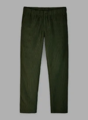 Easy Pants Olive Green Corduroy