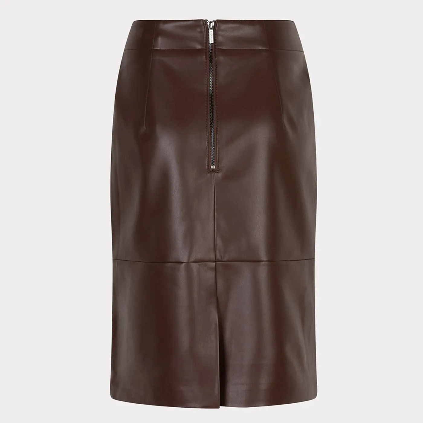 Esqualo Vegan Leather Pencil Skirt | Chocolate