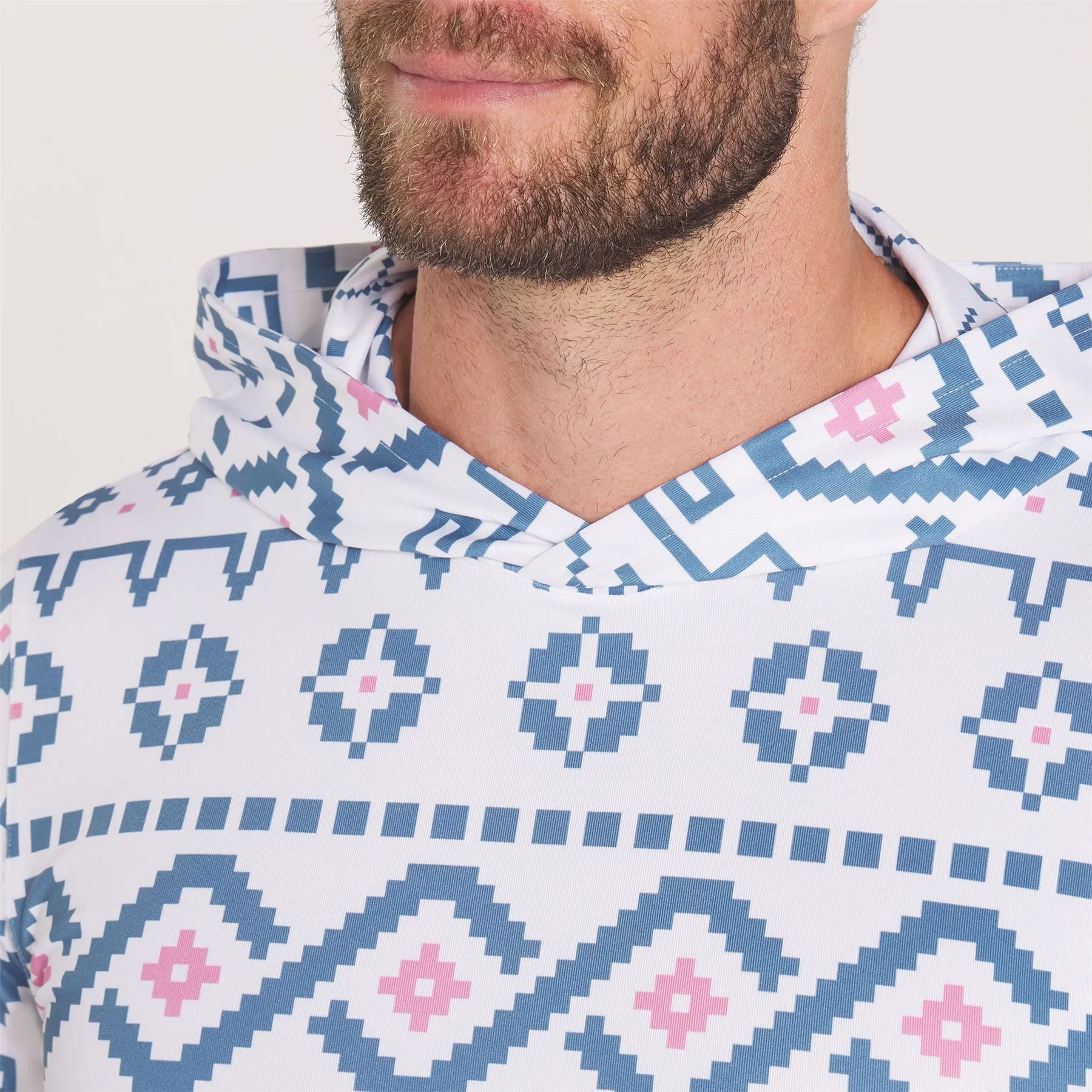 Fair Isle Hoodie White Glow/Blue Horizon - AW24