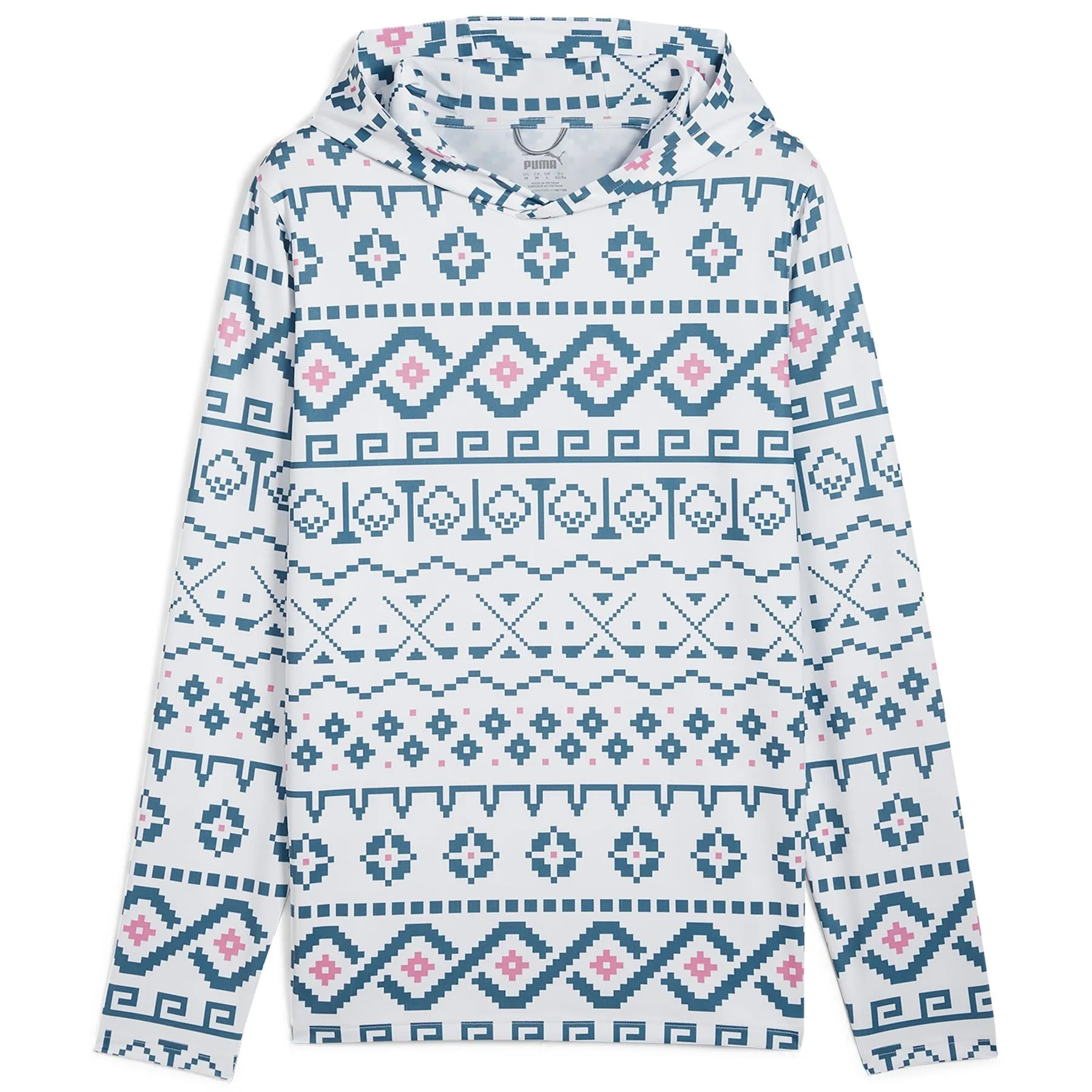 Fair Isle Hoodie White Glow/Blue Horizon - AW24