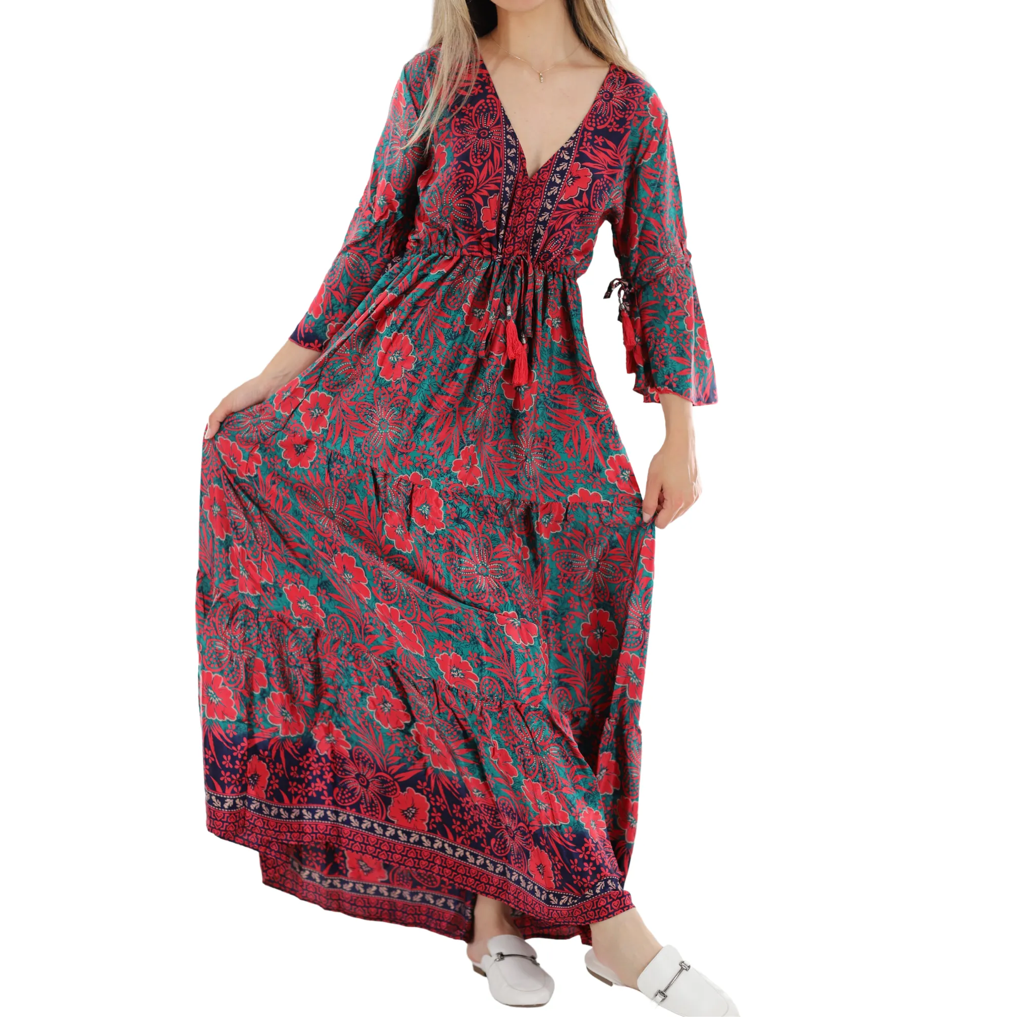 Floral Print Flowy 'Demi' Long Dress