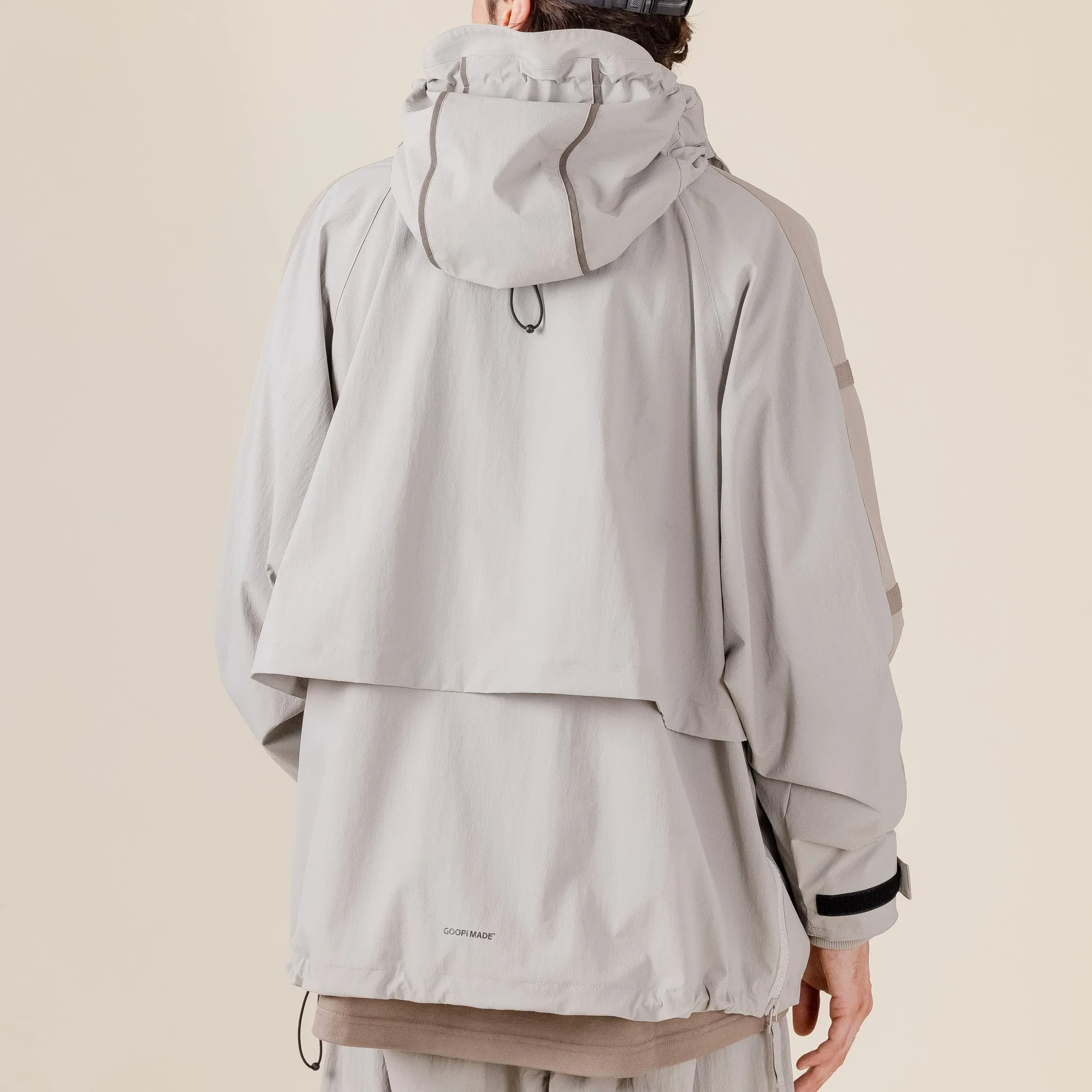 GOOPiMADE X TTOO - “Gof-A3”  Tech-Meander Pullover Jacket - Light Grey