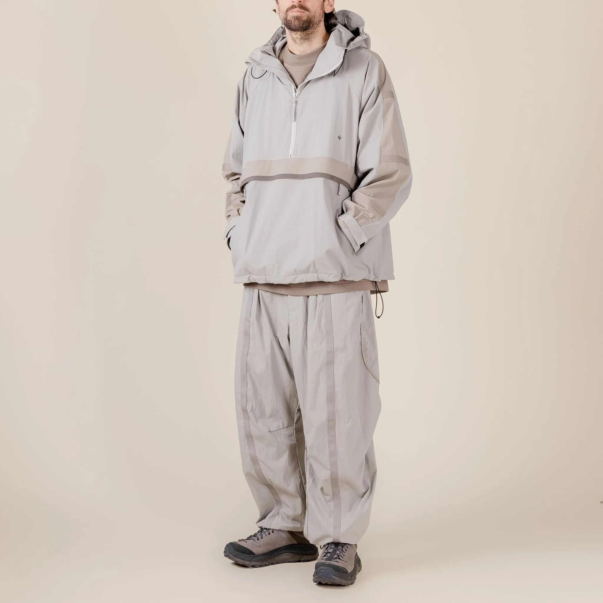 GOOPiMADE X TTOO - “Gof-A3”  Tech-Meander Pullover Jacket - Light Grey