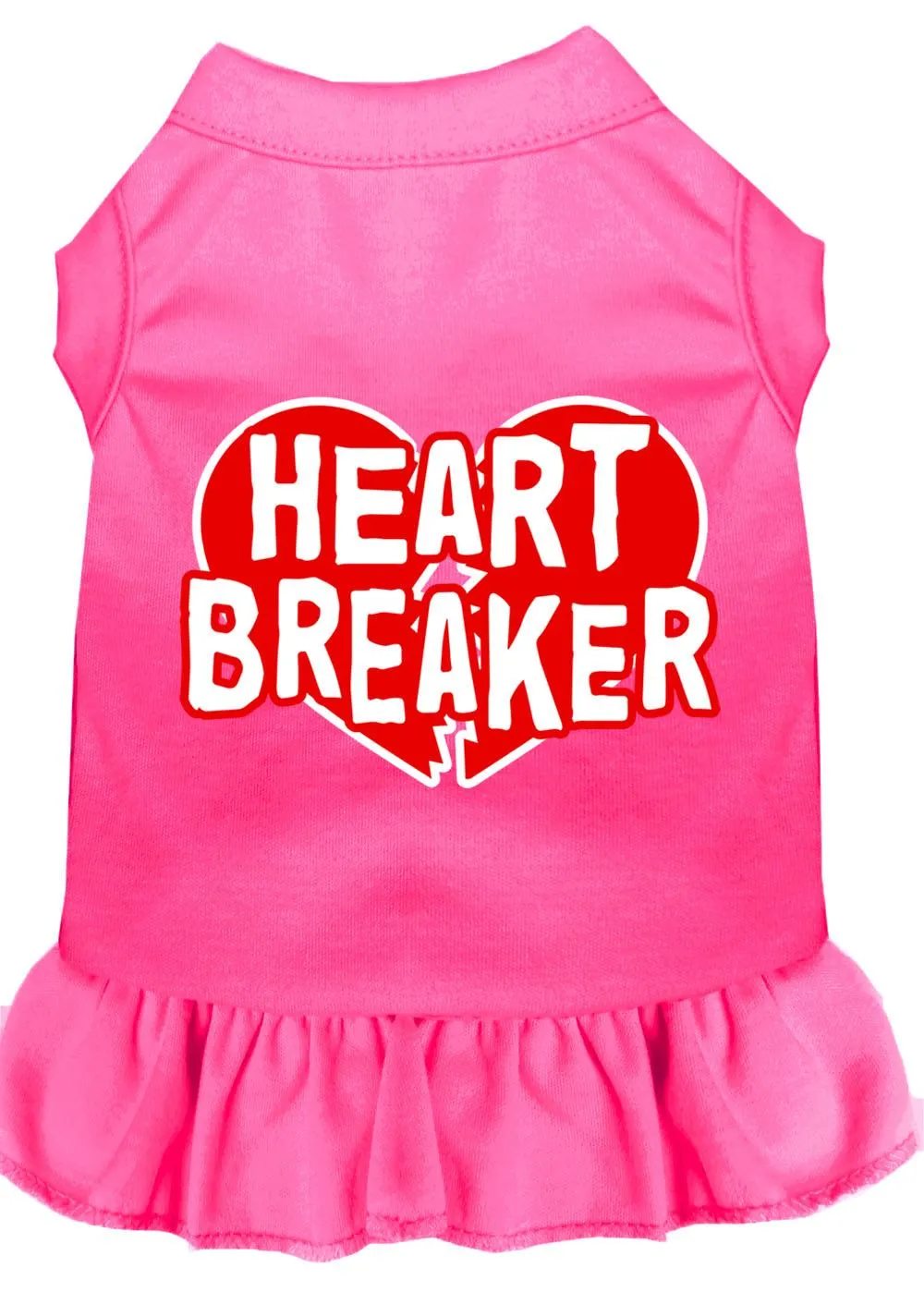 Heart Breaker Screen Print Dress Bright Pink Sm (10)