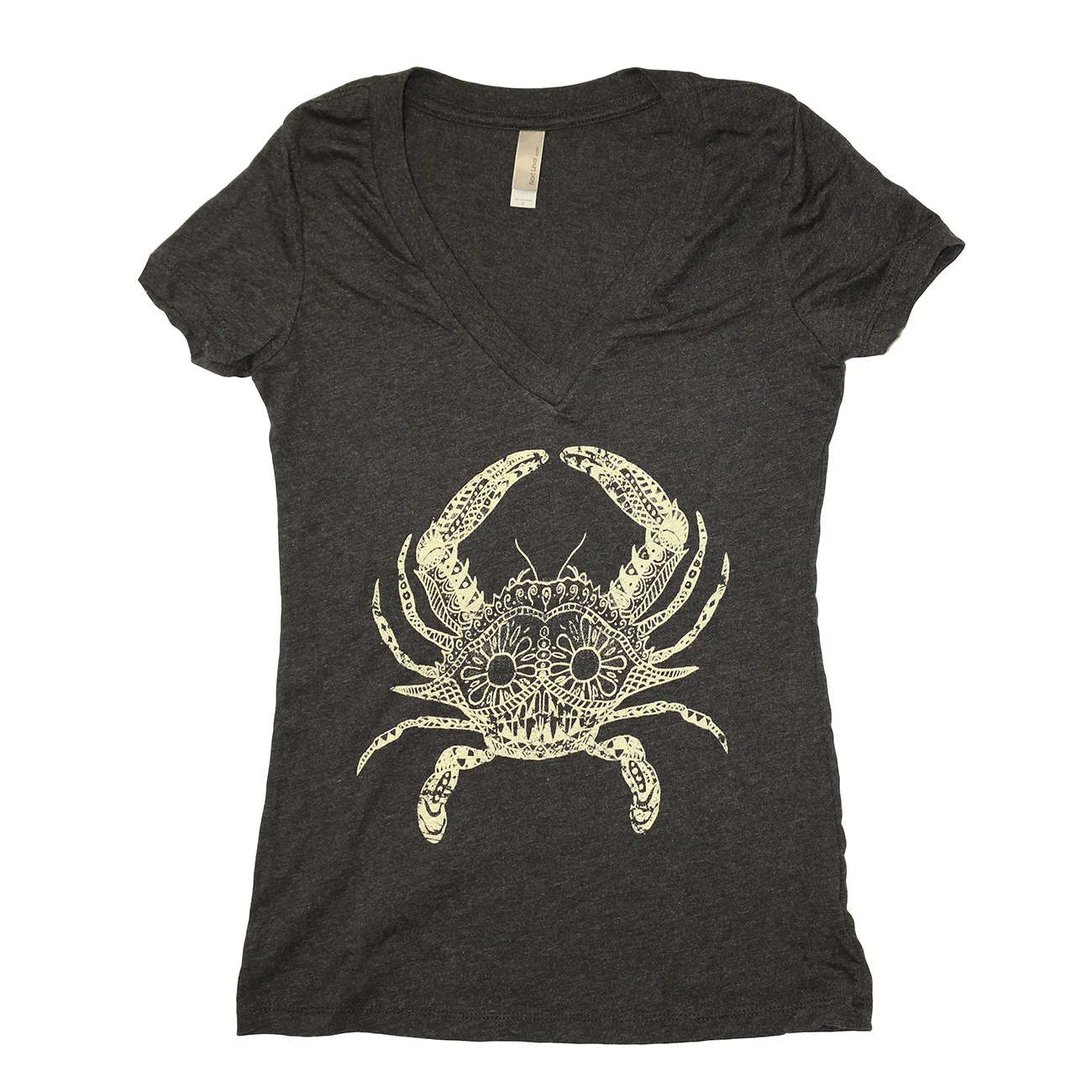 Henna Crab (Charcoal Grey) / Ladies V-Neck Shirt