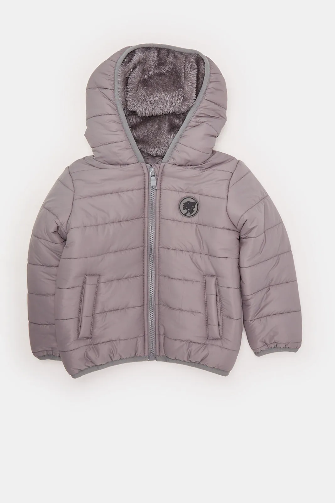 Infant Boys Grey Hooded Jacket