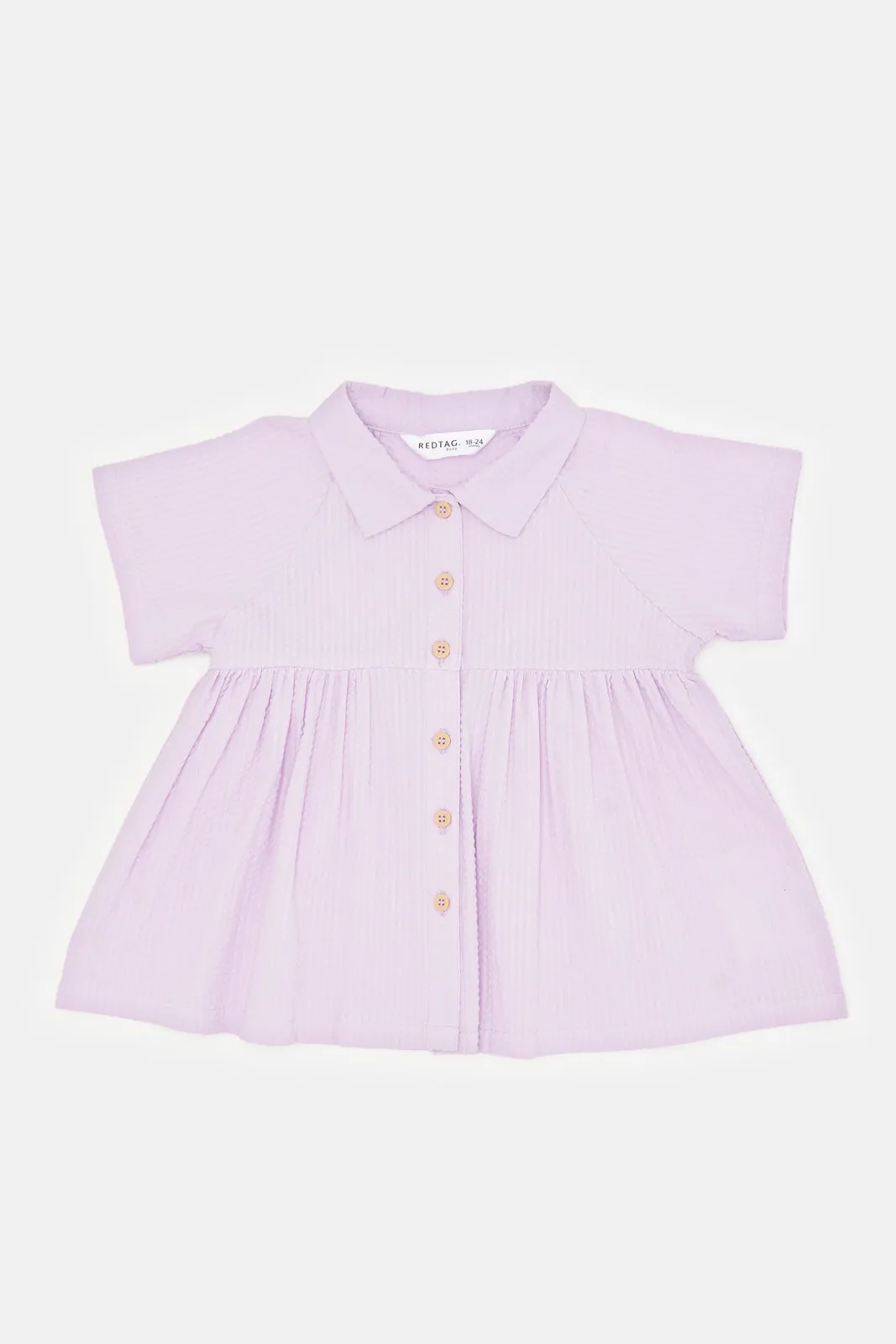 Infant Girls Lilac Jacquard Blouse