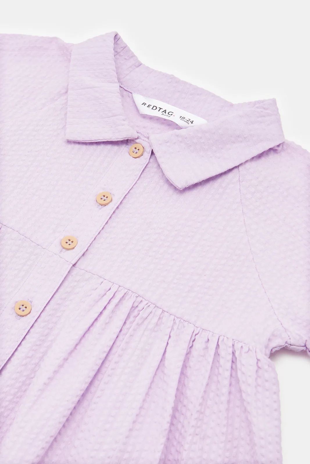 Infant Girls Lilac Jacquard Blouse