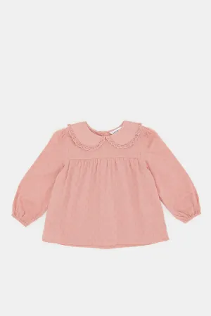 Infant Girls Pink Peter Pan Blouse