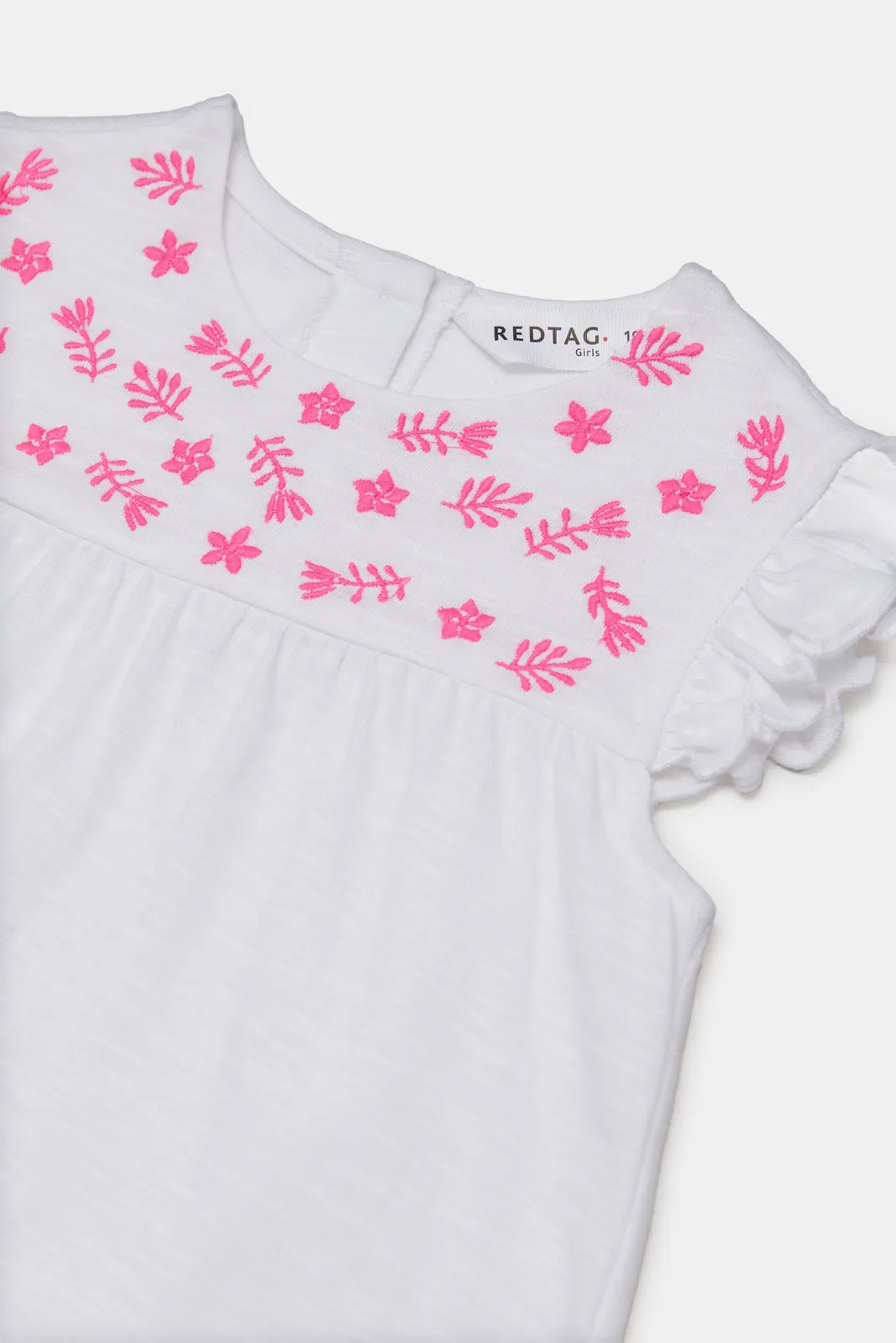 Infant Girls White Embroidered Blouse