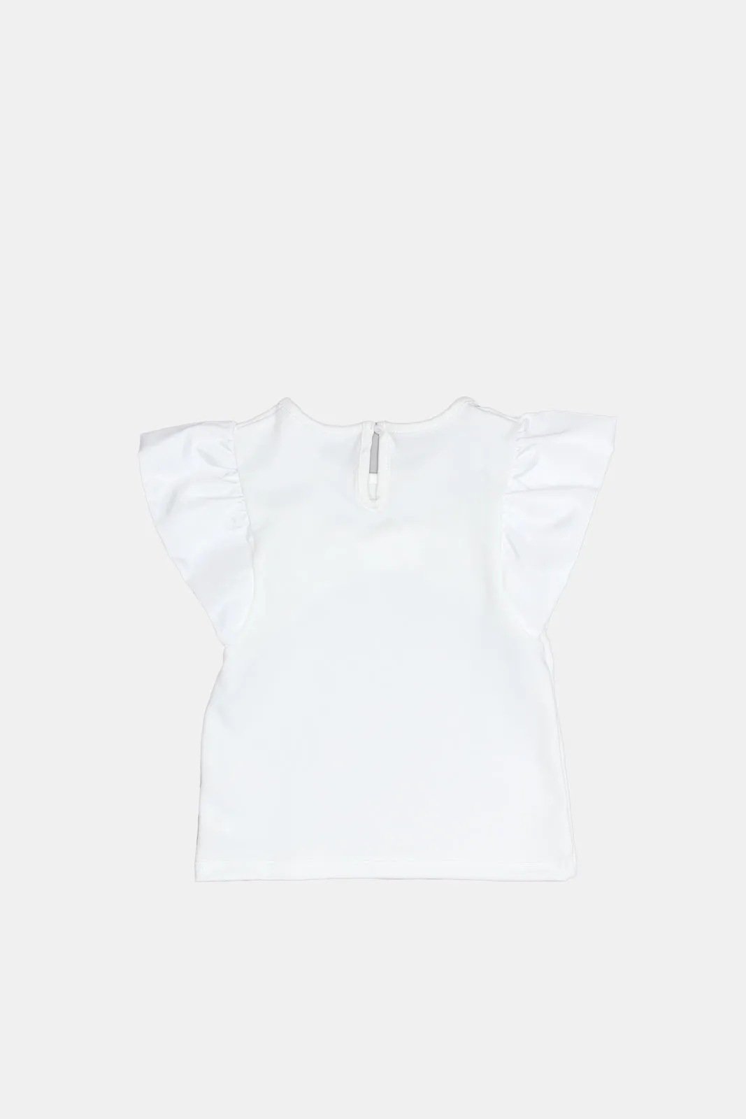 Infant Girls White Front Bow Blouse