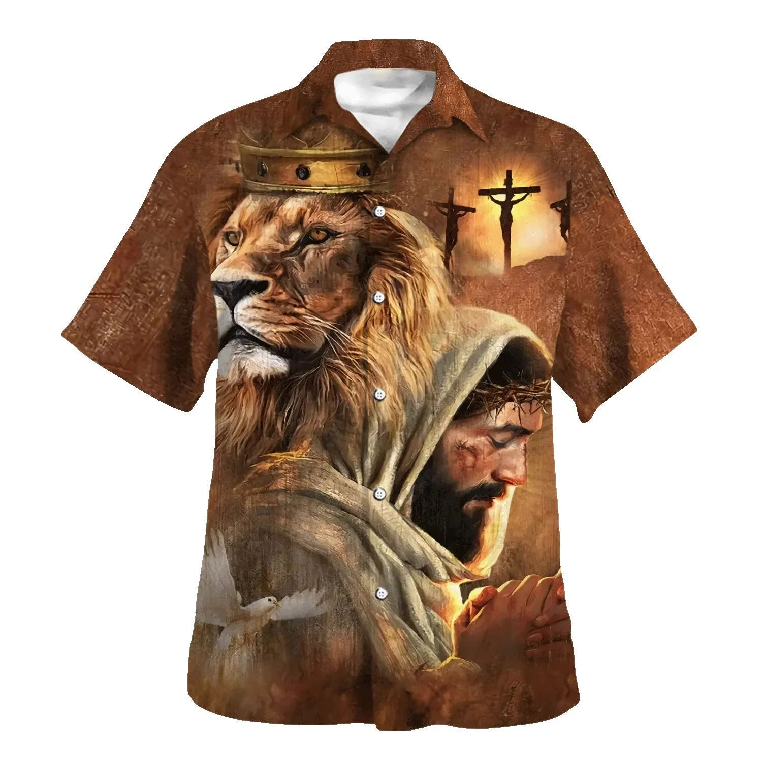 Jesus Lion Of Judah Hawaiian Shirts For Men - Christian Hawaiian Shirt - Hawaiian Summer Shirts