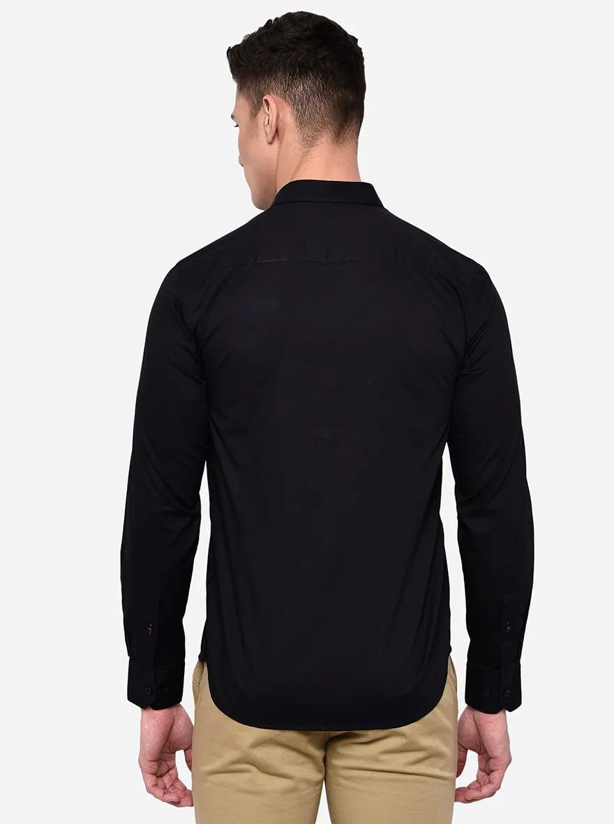 Jet Black Solid Smart Fit Casual Shirt | Greenfibre