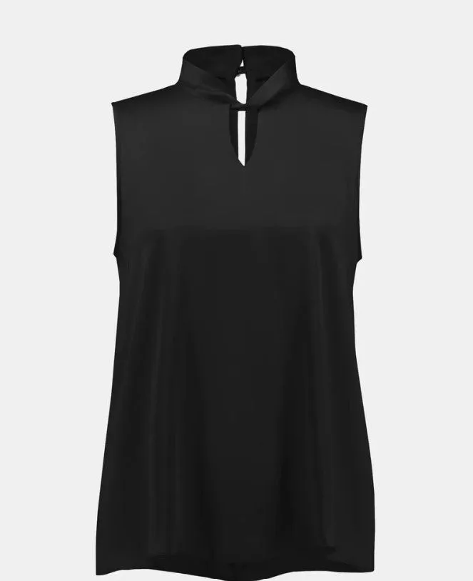 Joseph Ribkoff Satin High Neck Sleeveless Top Black