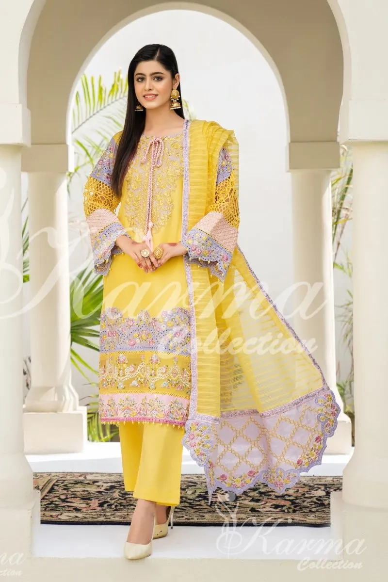 Karma Festive Embroidered Pakistani Cotton Suit KAR20