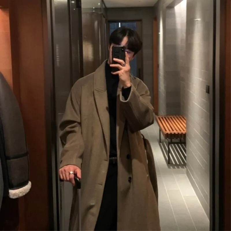 [Korean Style] 3 Colors Cashmere Long Coats