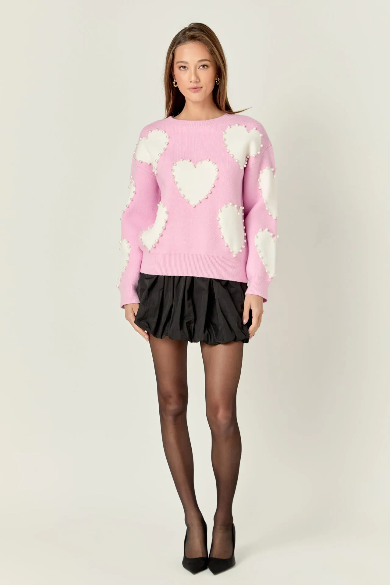 Long-Sleeve Heart Sweater