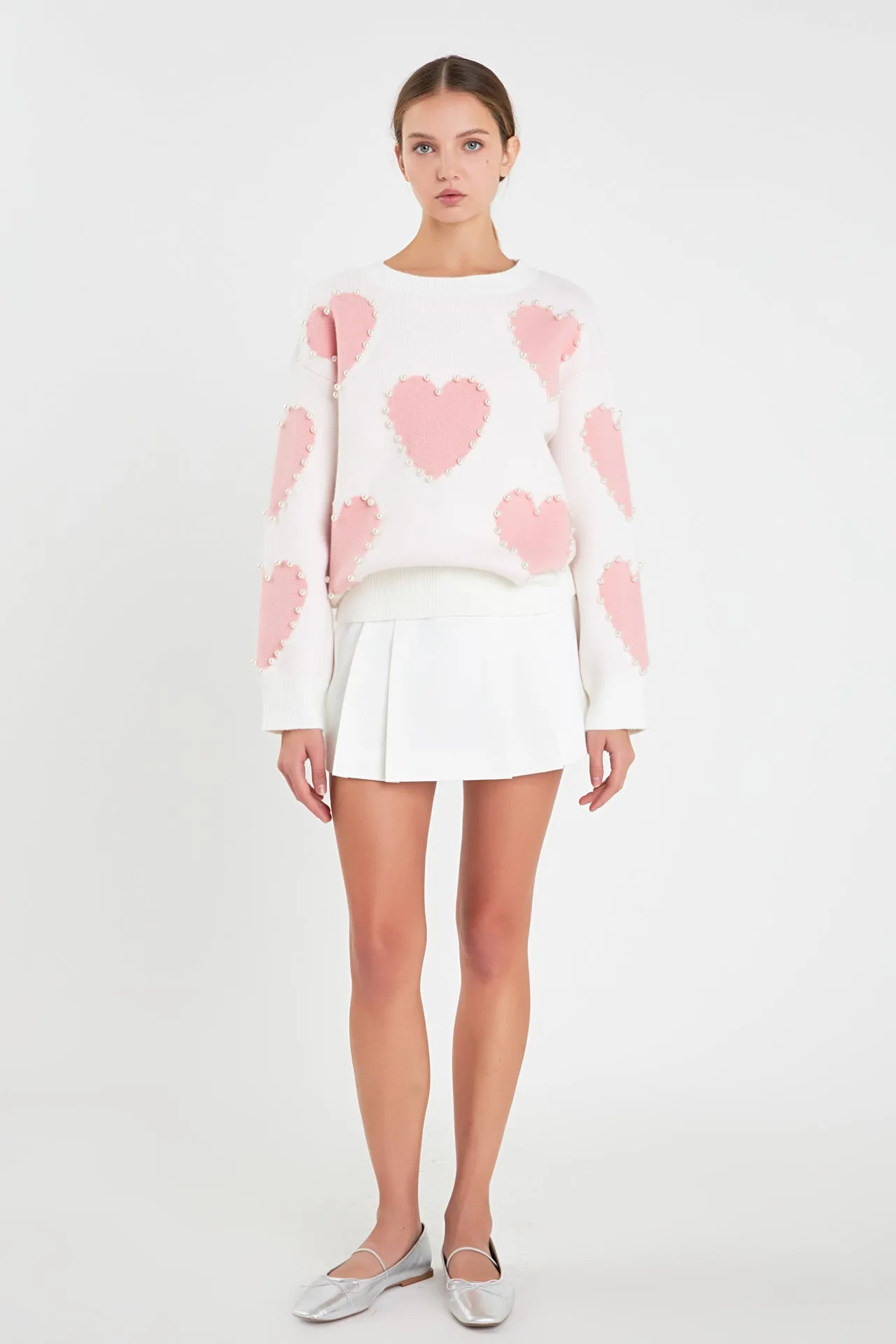 Long-Sleeve Heart Sweater