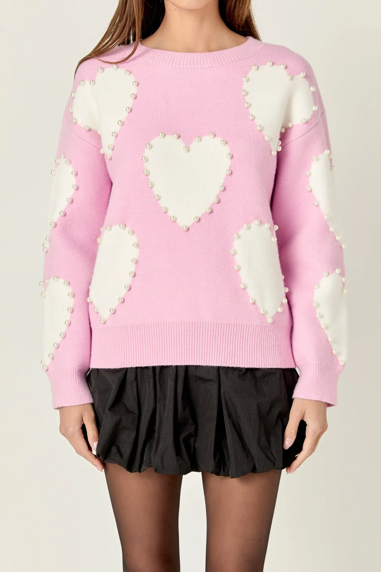 Long-Sleeve Heart Sweater