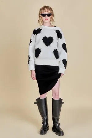 Long-Sleeve Heart Sweater