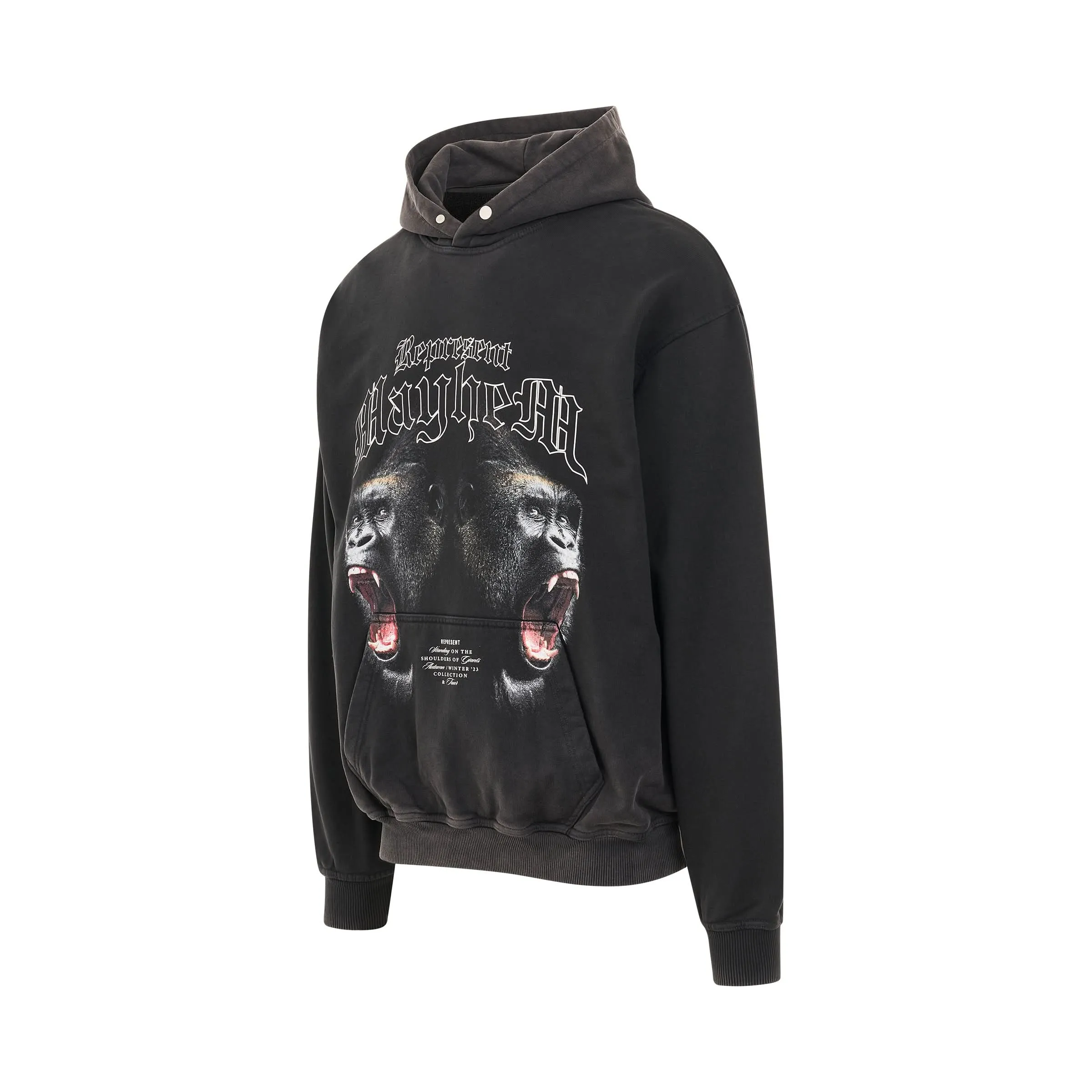 Mayhem Print Hoodie in Vintage Black