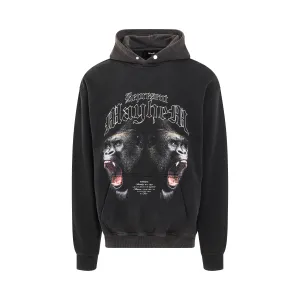 Mayhem Print Hoodie in Vintage Black