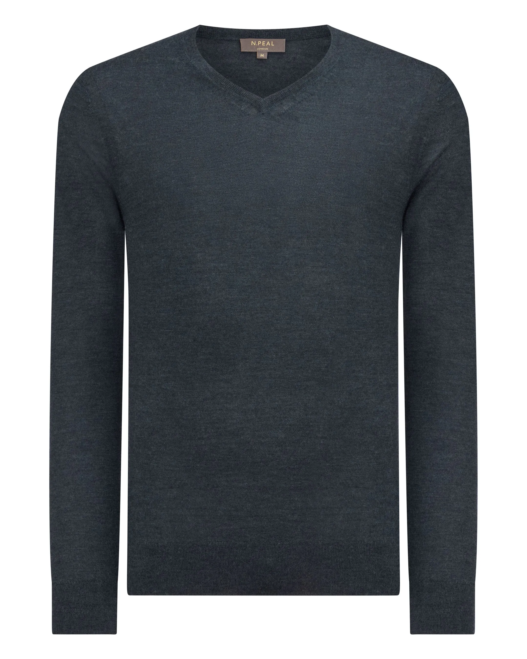 Men's Conduit Fine Gauge Cashmere V Neck Sweater Azurine Blue