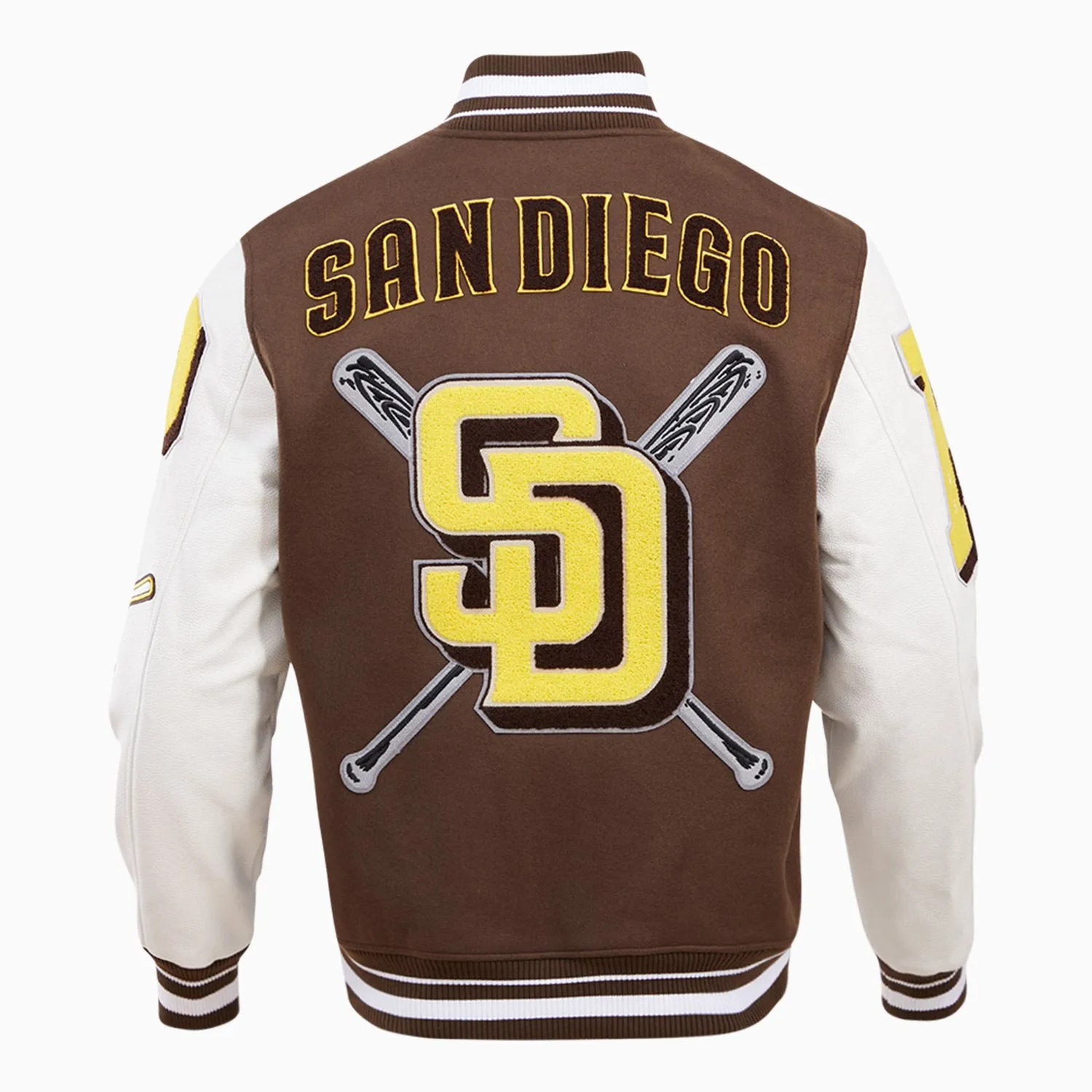 Men's San Diego Padres MLB Mashup Rib Wool Varsity Jacket