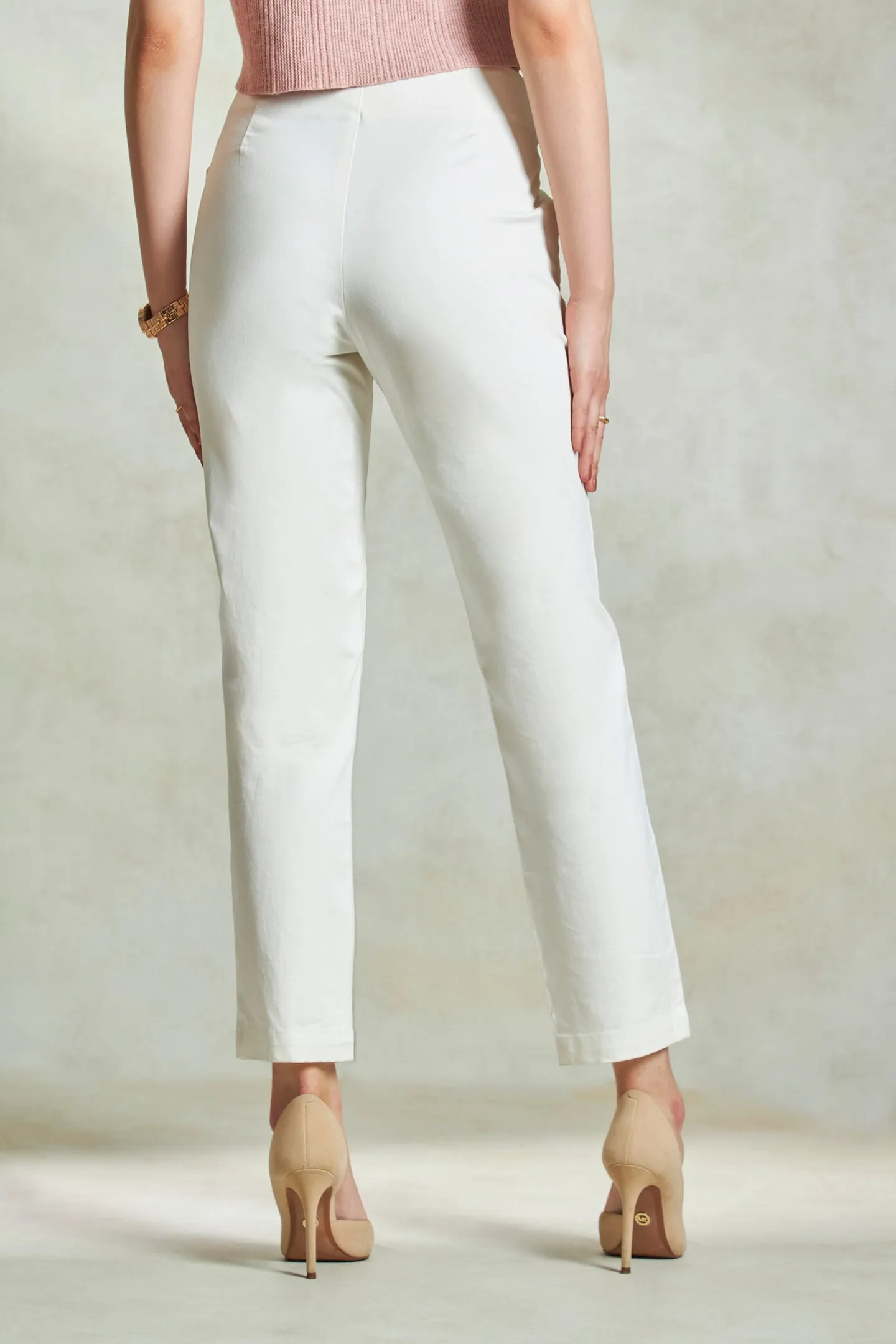 Millie|Tapered Cotton Trousers