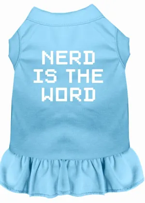 Nerd Is The Word Screen Print Dress Baby Blue Lg (14)