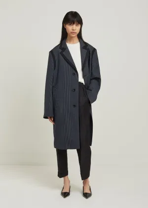 Over Check Wool Coat