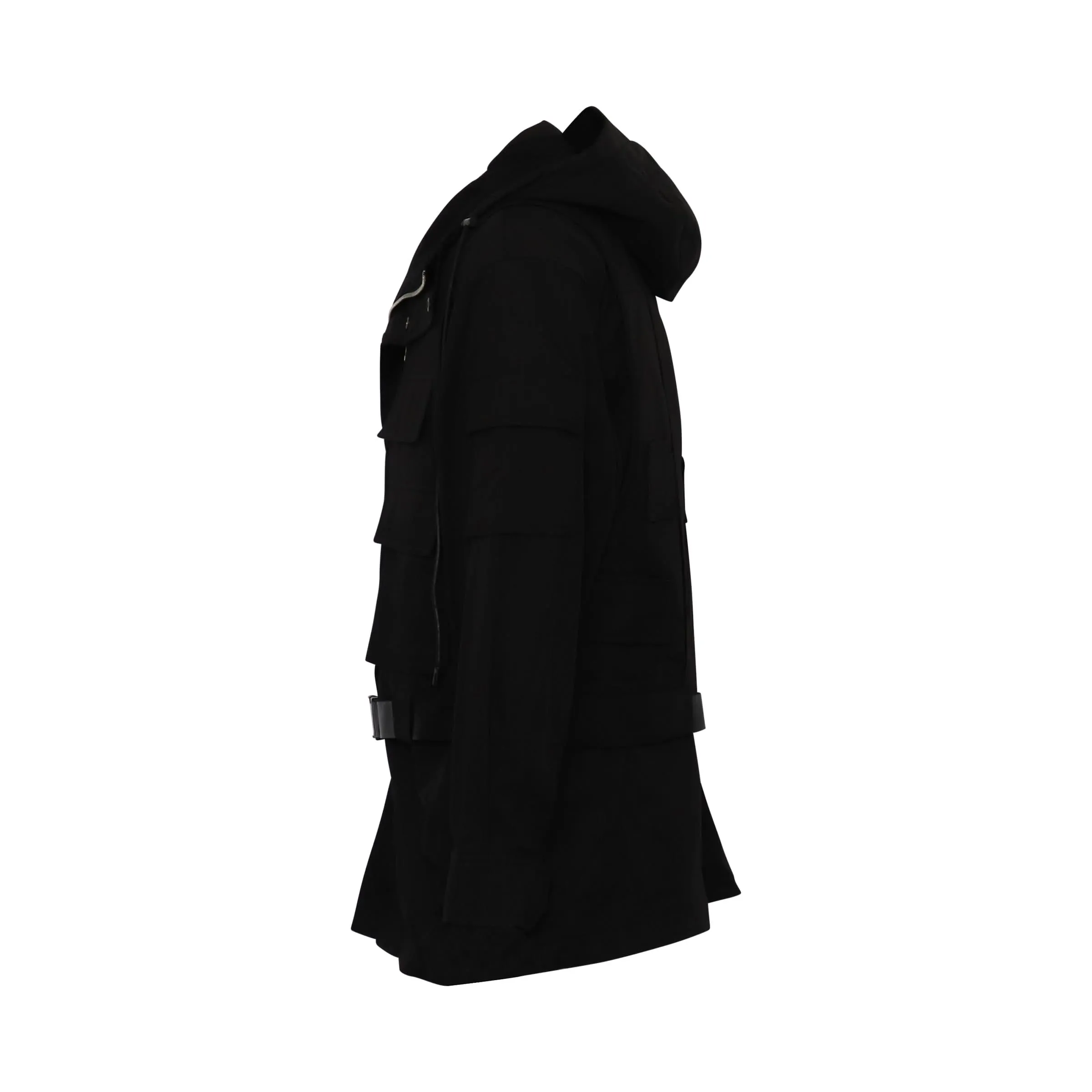 Oversize Hooded Ski Parka in Black